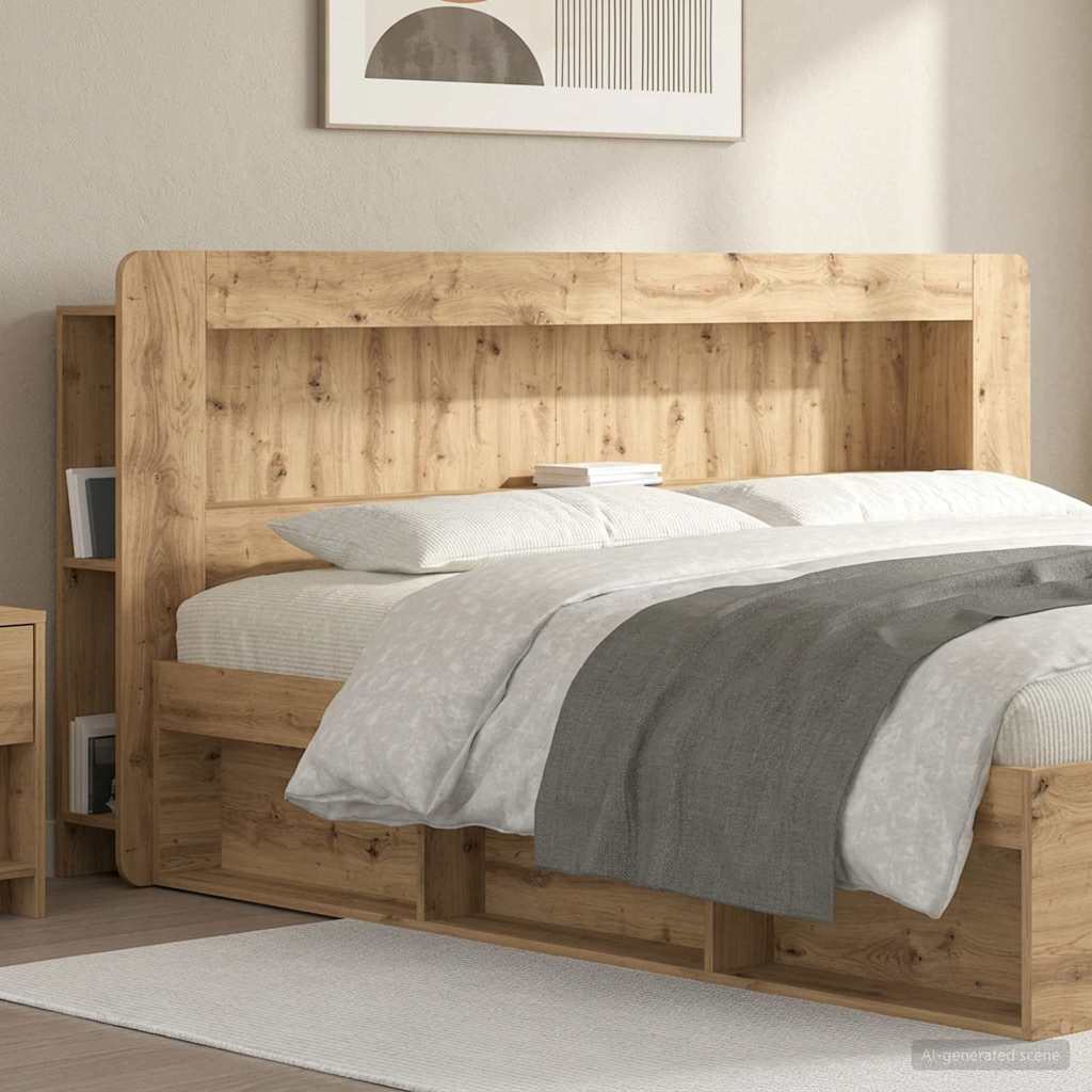 vidaXL Headboard Cabinet Artisan Oak 200 cm Engineered Wood