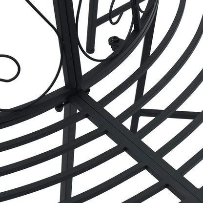 vidaXL Tree Bench Ø 160 x 89 cm Steel Black Round