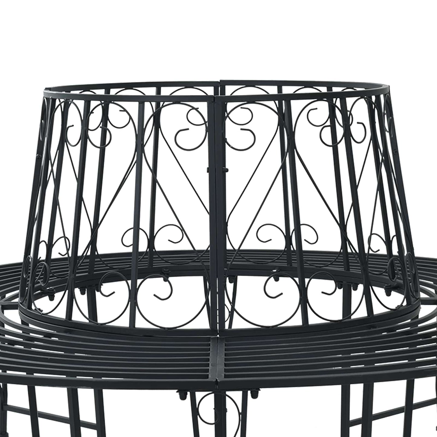vidaXL Tree Bench Ø 160 x 89 cm Steel Black Round