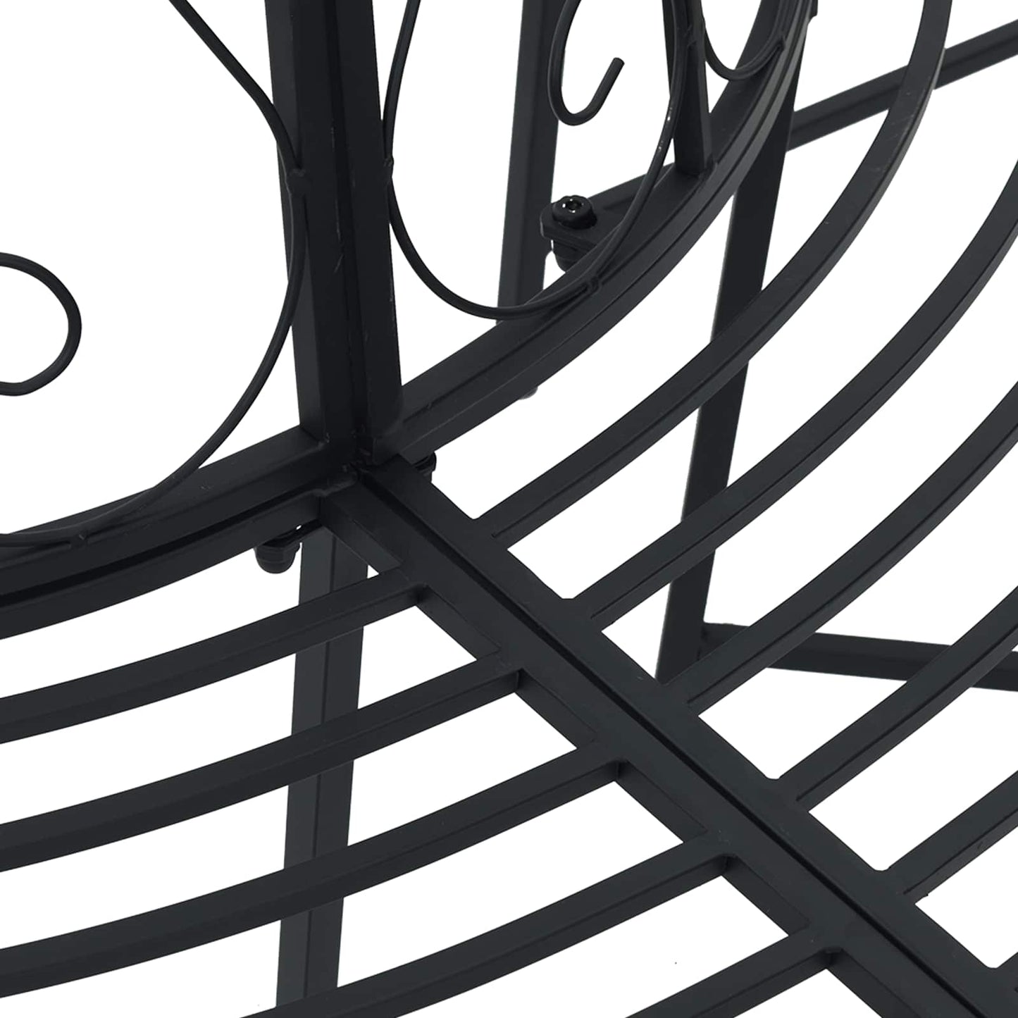 vidaXL Tree Bench 4-Seater 160 x 80 x 89 cm Steel Black Half-round