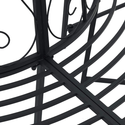 vidaXL Tree Bench 4-Seater 160 x 80 x 89 cm Steel Black Half-round