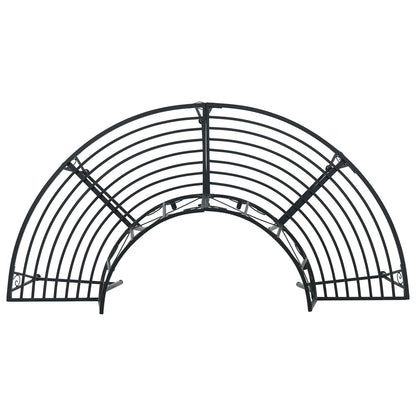 vidaXL Tree Bench 4-Seater 160 x 80 x 89 cm Steel Black Half-round