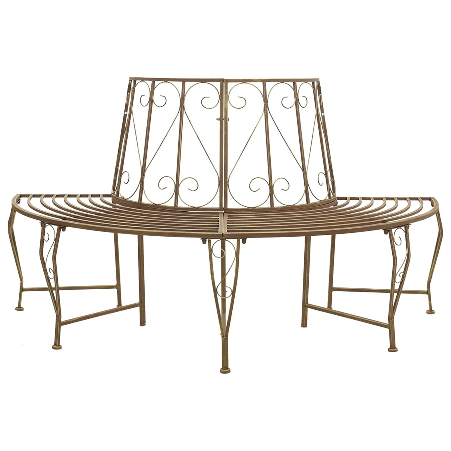 vidaXL Tree Bench 4-Seater 160 x 80 x 89 cm Steel Antique Brown