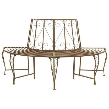 vidaXL Tree Bench 4-Seater 160 x 80 x 89 cm Steel Antique Brown