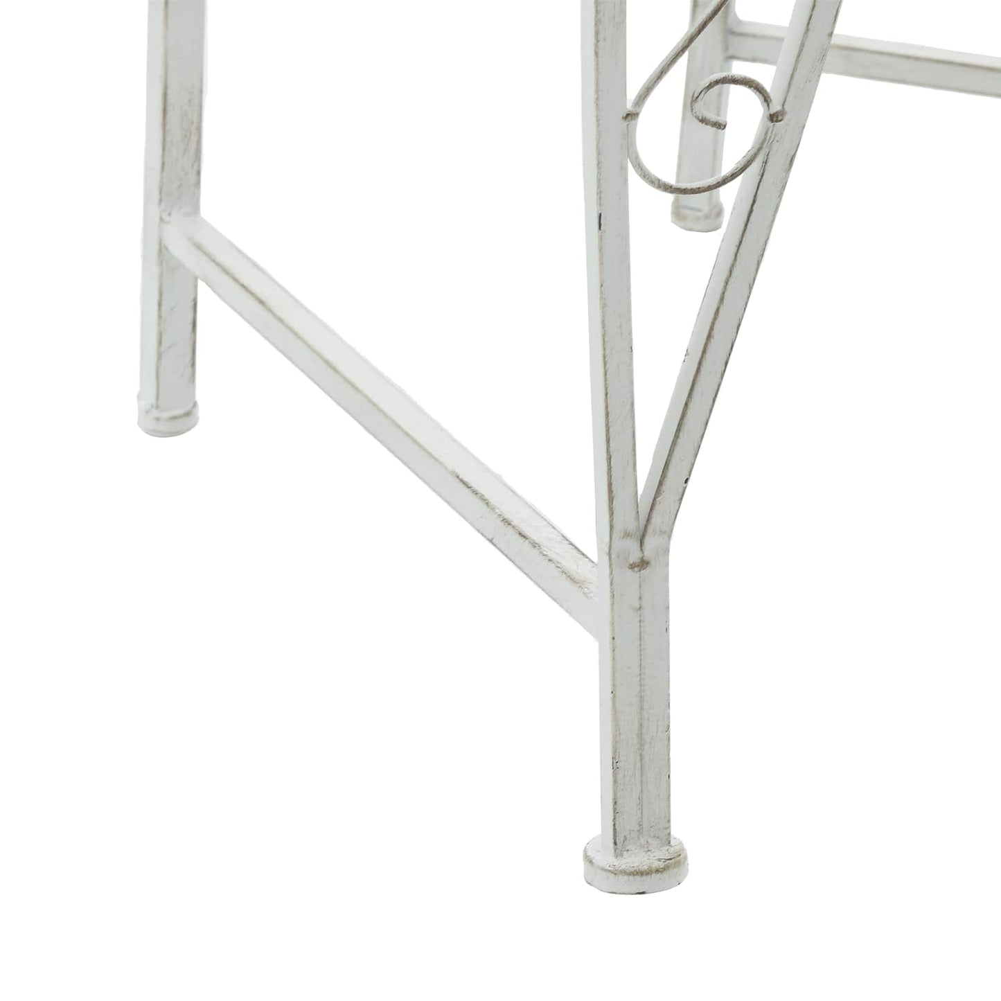 vidaXL Tree Bench 8-Seater Ø 160 x 89 cm Steel Antique White Round