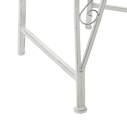 vidaXL Tree Bench 8-Seater Ø 160 x 89 cm Steel Antique White Round