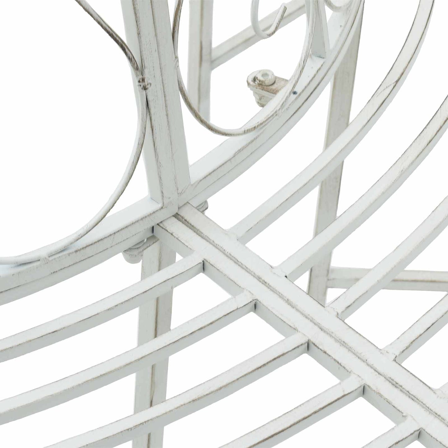 vidaXL Tree Bench 8-Seater Ø 160 x 89 cm Steel Antique White Round