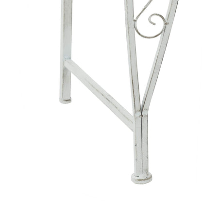 vidaXL Tree Bench 4-Seater 160 x 80 x 89 cm Steel Antique White
