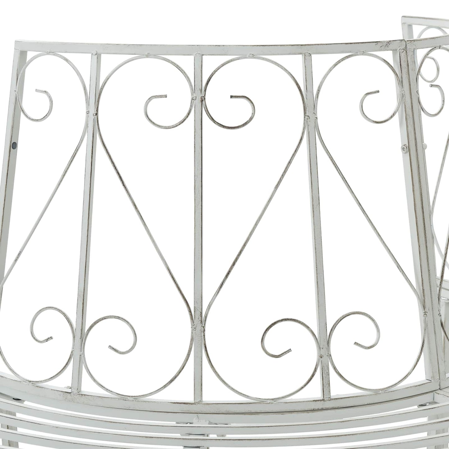 vidaXL Tree Bench 4-Seater 160 x 80 x 89 cm Steel Antique White