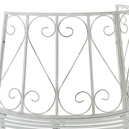 vidaXL Tree Bench 4-Seater 160 x 80 x 89 cm Steel Antique White