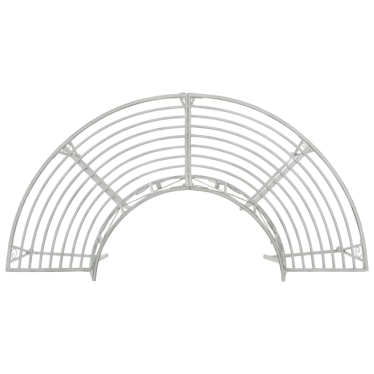 vidaXL Tree Bench 4-Seater 160 x 80 x 89 cm Steel Antique White