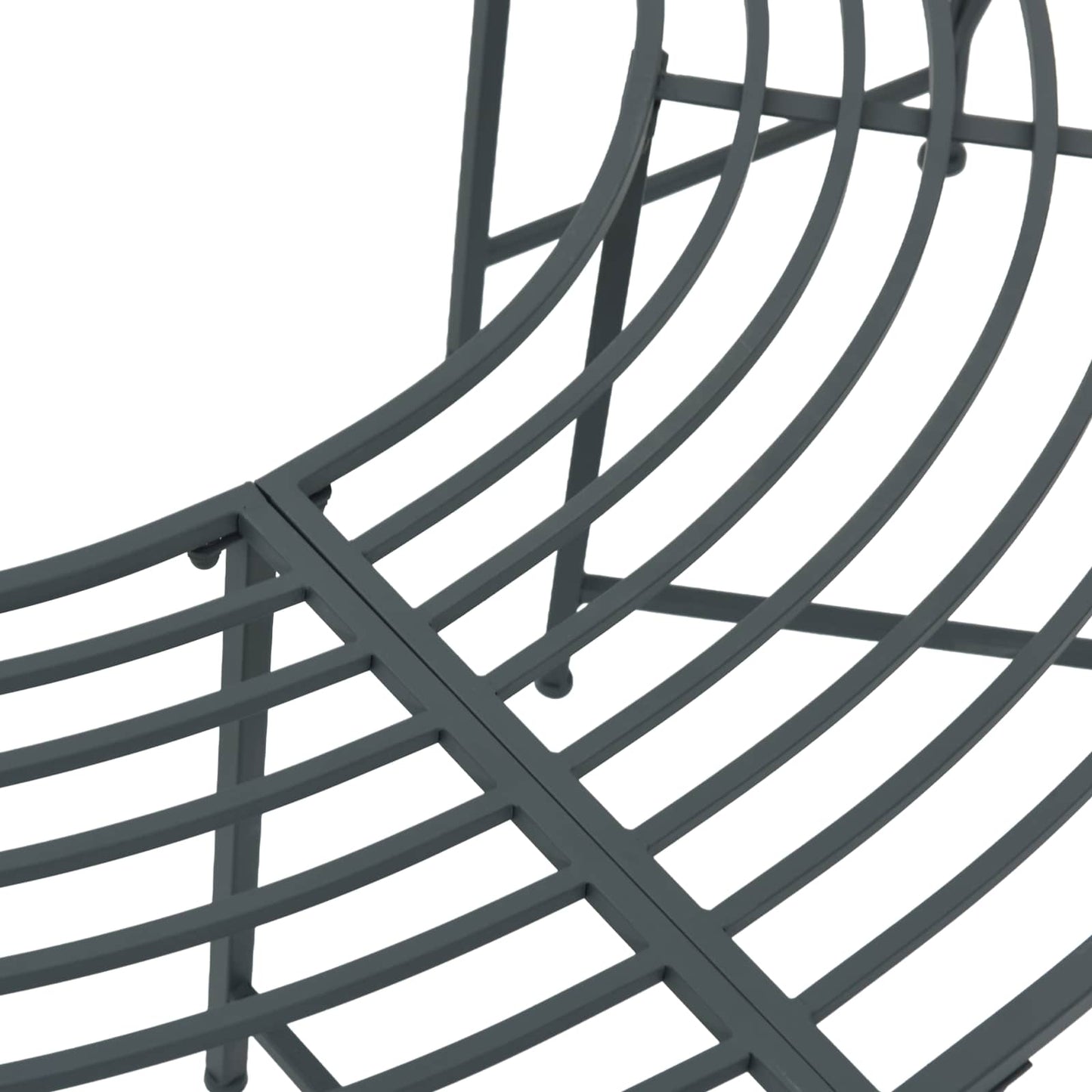 vidaXL Tree Bench 4-Seater 160 x 80 x 44 cm Steel Silver Grey