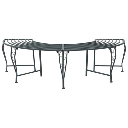 vidaXL Tree Bench 4-Seater 160 x 80 x 44 cm Steel Silver Grey