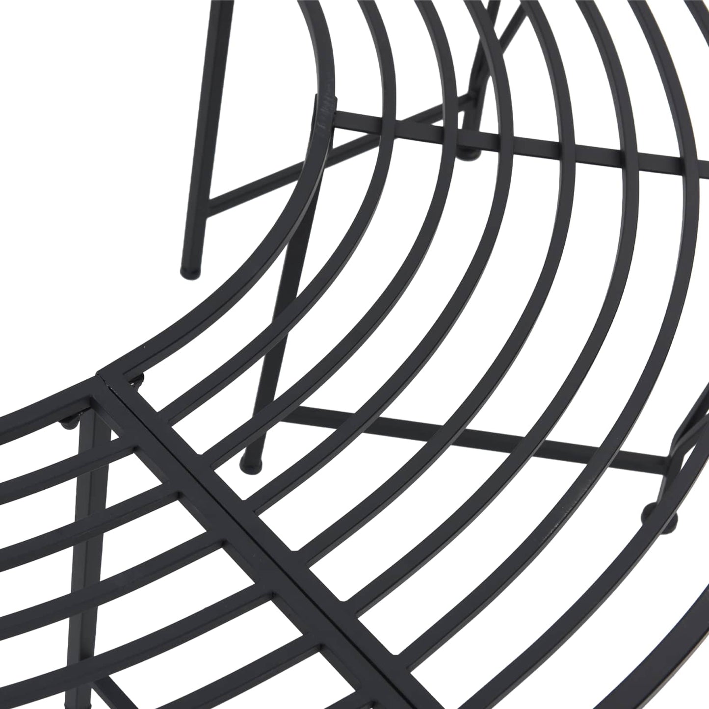 vidaXL Tree Bench 4-Seater 160 x 80 x 44 cm Steel Black Half-round