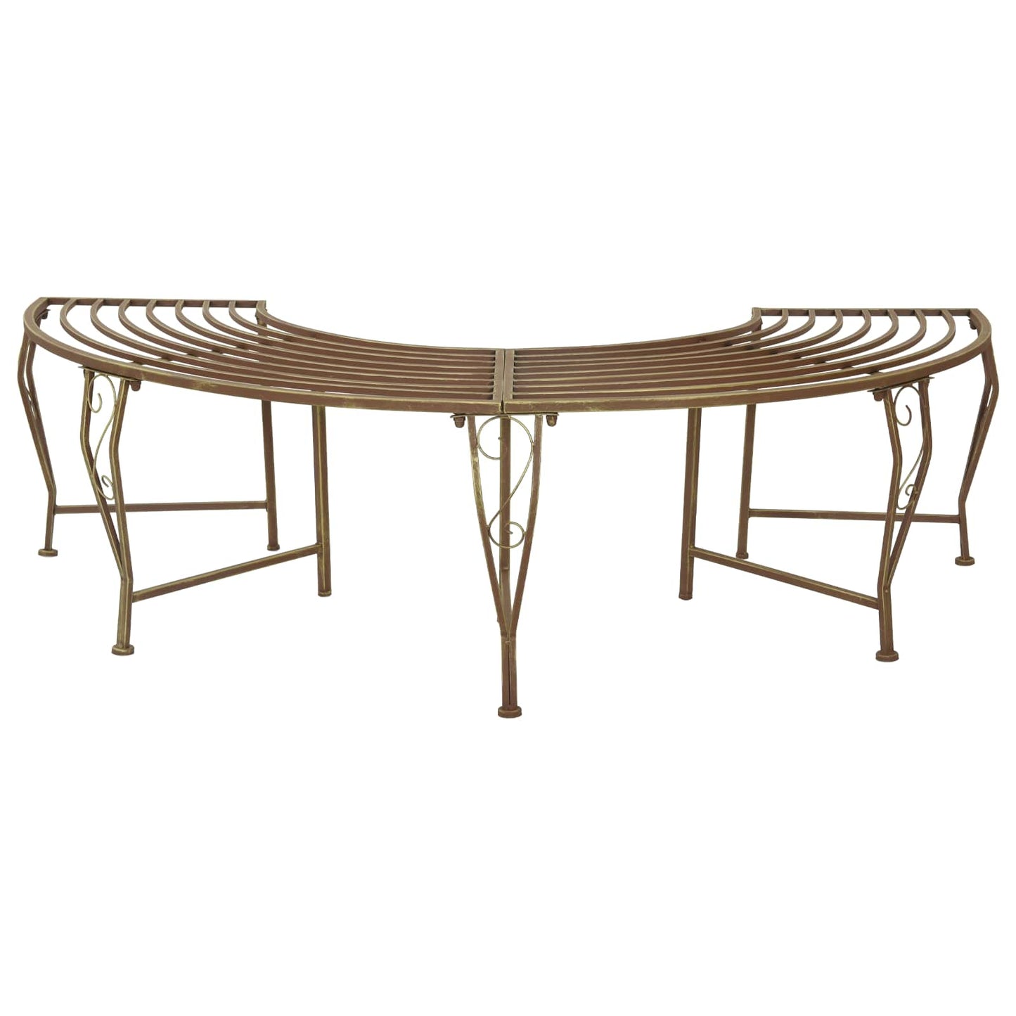 vidaXL Tree Bench 4-Seater 160 x 80 x 44 cm Steel Antique Brown