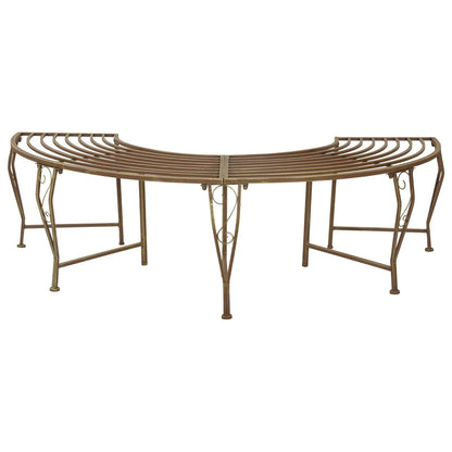 vidaXL Tree Bench 4-Seater 160 x 80 x 44 cm Steel Antique Brown
