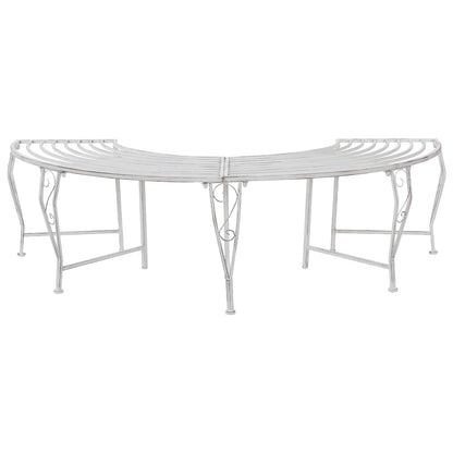 vidaXL Tree Bench 4-Seater 160 x 80 x 44 cm Steel Antique White