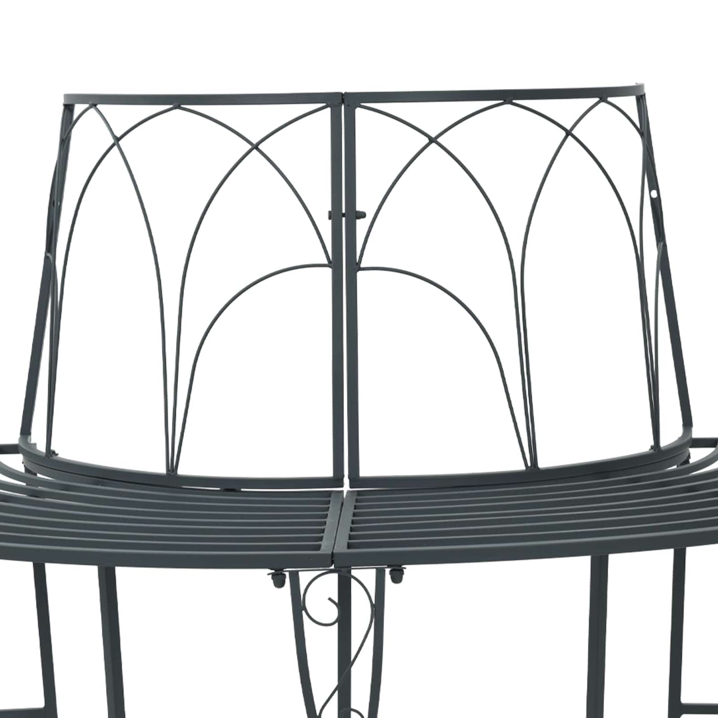 vidaXL Tree Bench 4-Seater 160 x 80 x 89 cm Steel Silver Grey