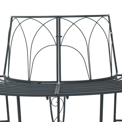 vidaXL Tree Bench 4-Seater 160 x 80 x 89 cm Steel Silver Grey