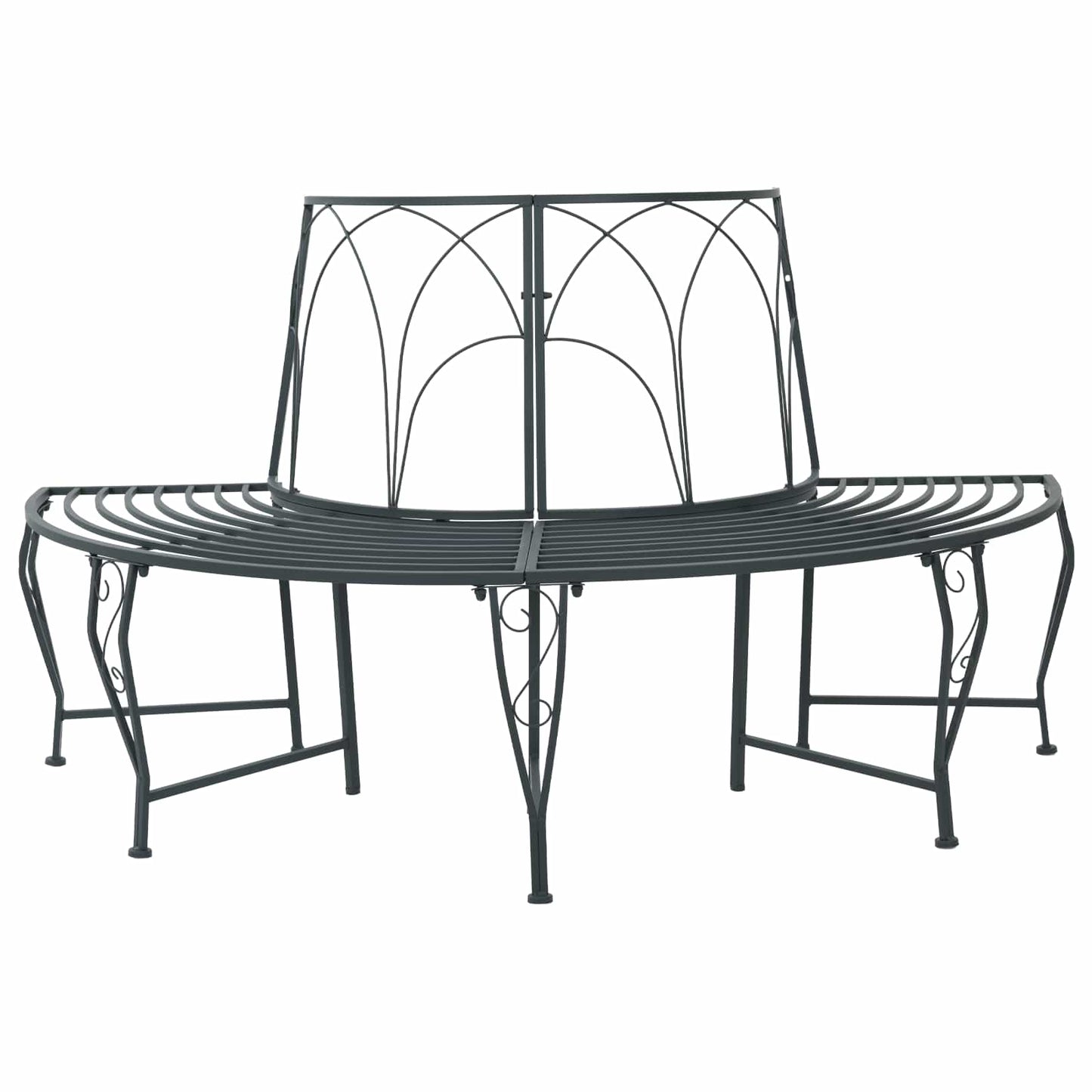 vidaXL Tree Bench 4-Seater 160 x 80 x 89 cm Steel Silver Grey