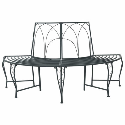 vidaXL Tree Bench 4-Seater 160 x 80 x 89 cm Steel Silver Grey
