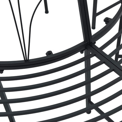 vidaXL Tree Bench 8-Seater Ø 160 x 89 cm Steel Black Round