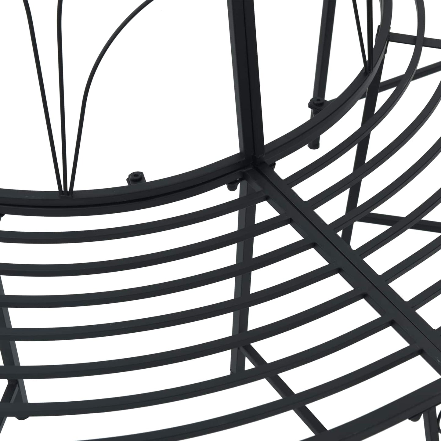 vidaXL Tree Bench 4-Seater 160 x 80 x 89 cm Steel Black Half-round