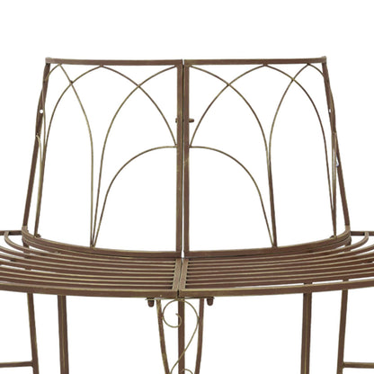 vidaXL Tree Bench 4-Seater 160 x 80 x 89 cm Steel Antique Brown