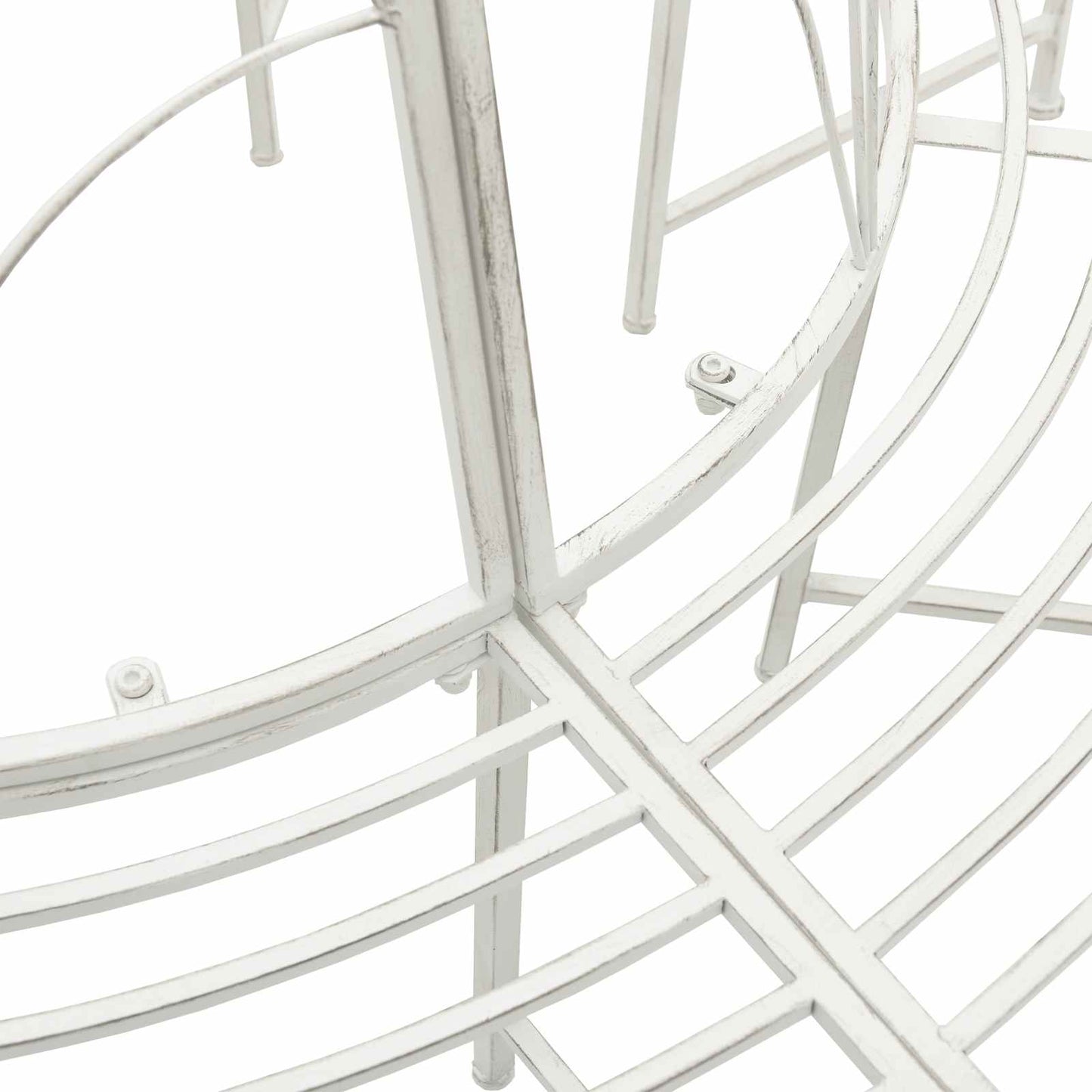 vidaXL Tree Bench 8-Seater Ø 160 x 89 cm Steel Antique White Round