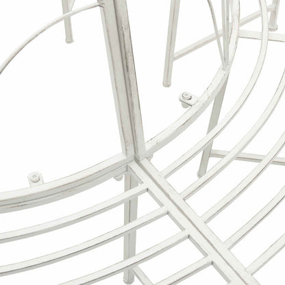 vidaXL Tree Bench 8-Seater Ø 160 x 89 cm Steel Antique White Round