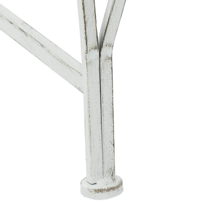 vidaXL Tree Bench 4-Seater 160 x 80 x 89 cm Steel Antique White