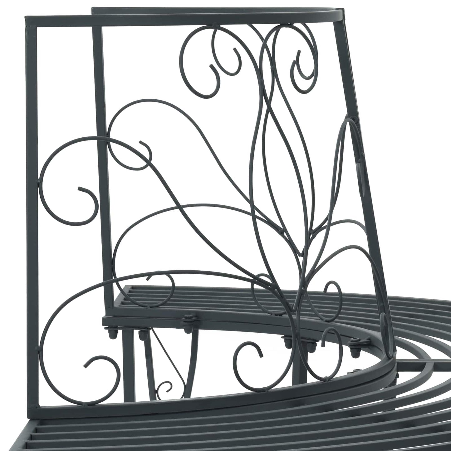 vidaXL Tree Bench 4-Seater 160 x 80 x 89 cm Steel Silver Grey