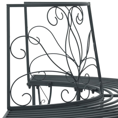 vidaXL Tree Bench 4-Seater 160 x 80 x 89 cm Steel Silver Grey