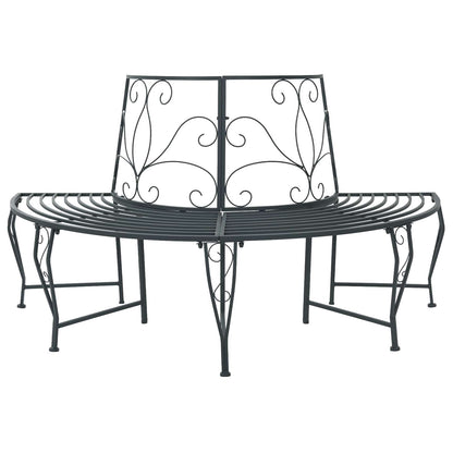 vidaXL Tree Bench 4-Seater 160 x 80 x 89 cm Steel Silver Grey