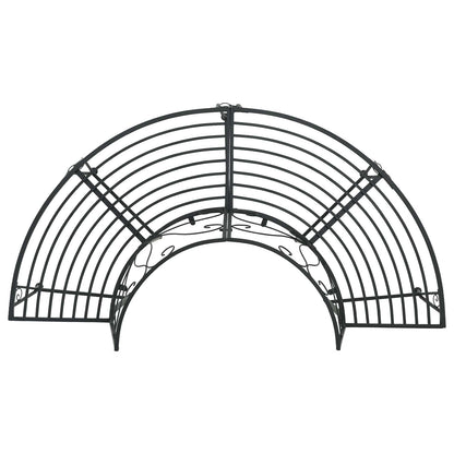 vidaXL Tree Bench 4-Seater 160 x 80 x 89 cm Steel Black Half-round