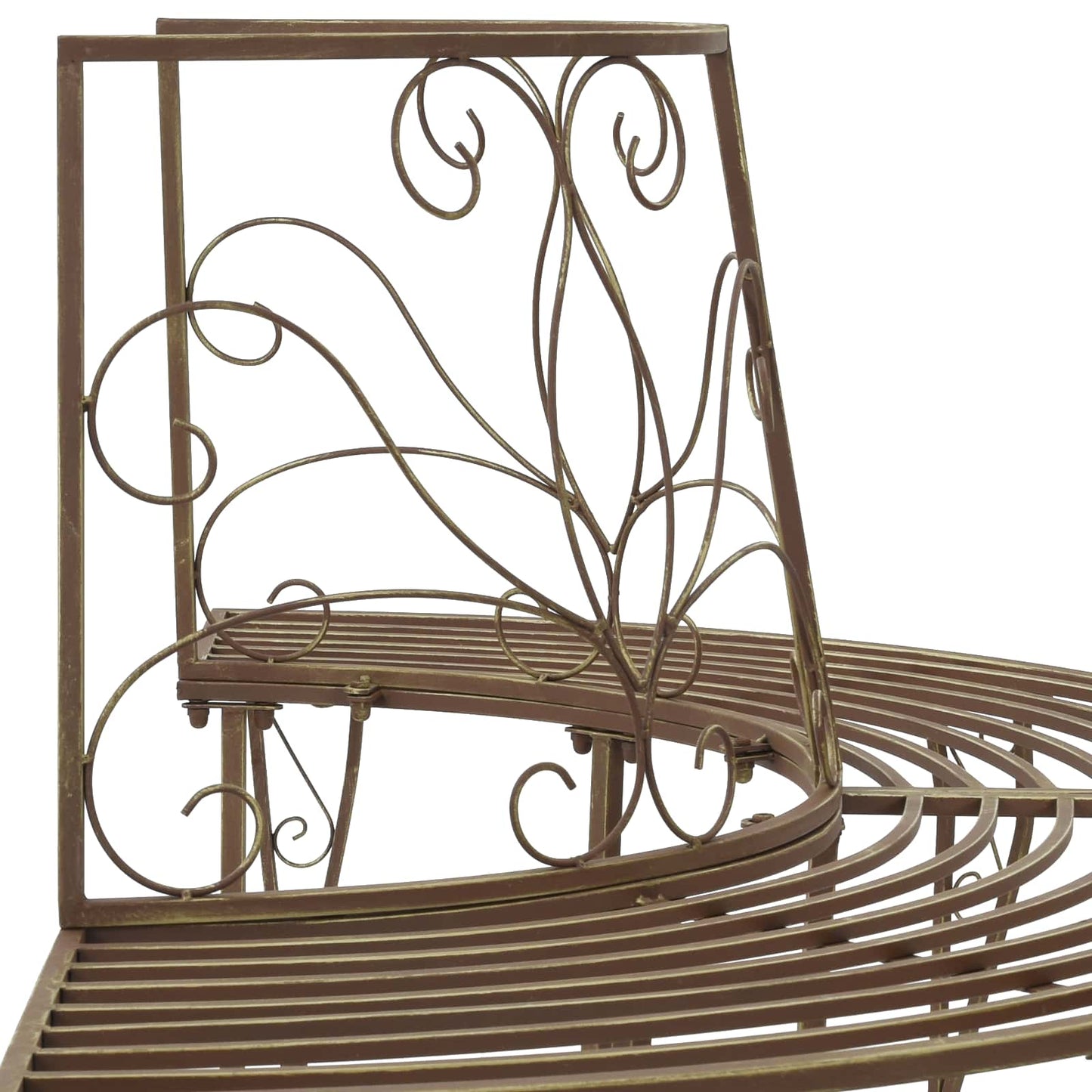 vidaXL Tree Bench 4-Seater 160 x 80 x 89 cm Steel Antique Brown