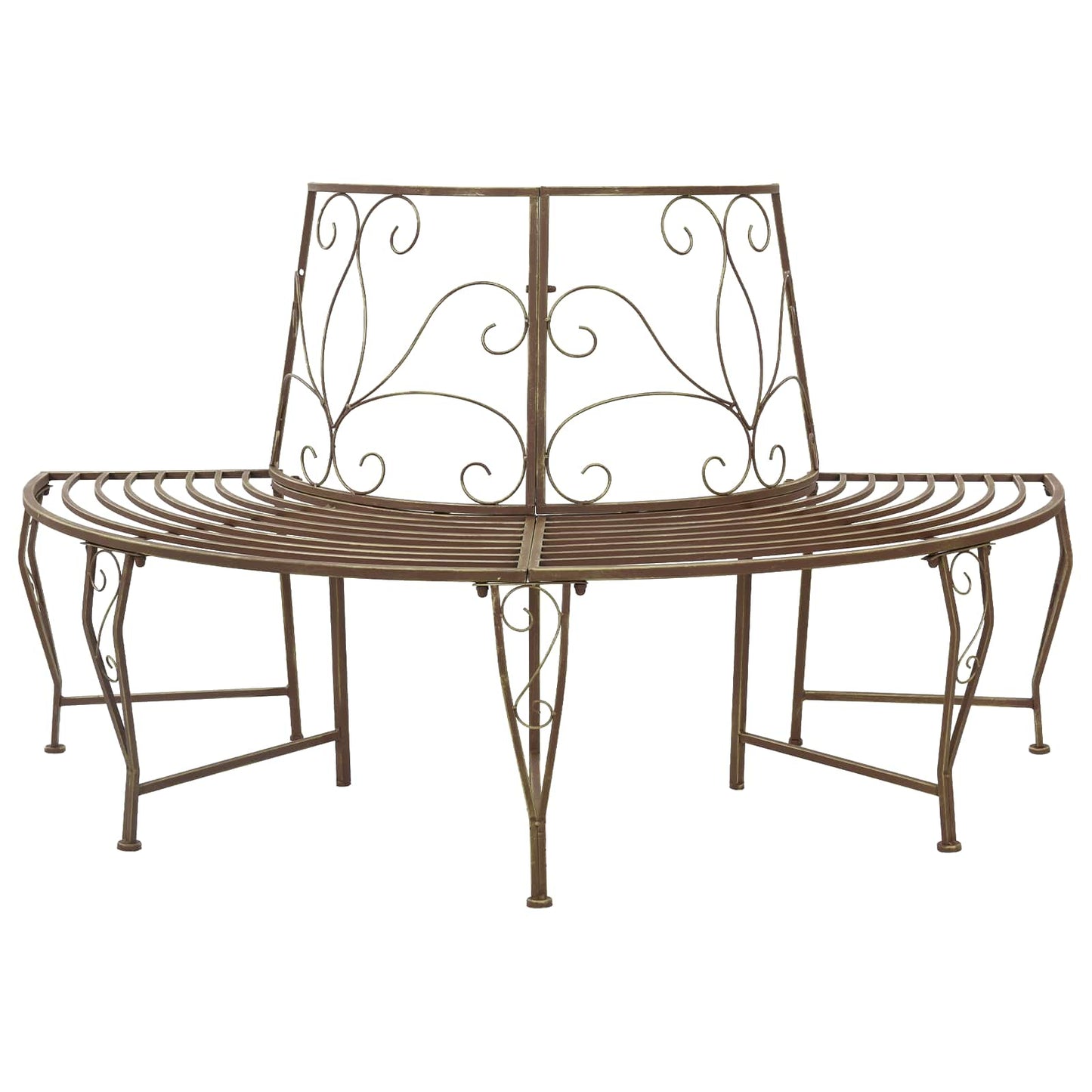 vidaXL Tree Bench 4-Seater 160 x 80 x 89 cm Steel Antique Brown