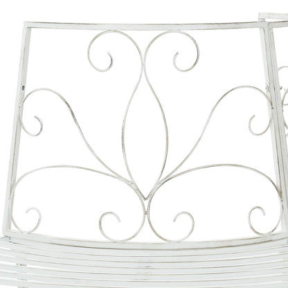 vidaXL Tree Bench 4-Seater 160 x 80 x 89 cm Steel Antique White
