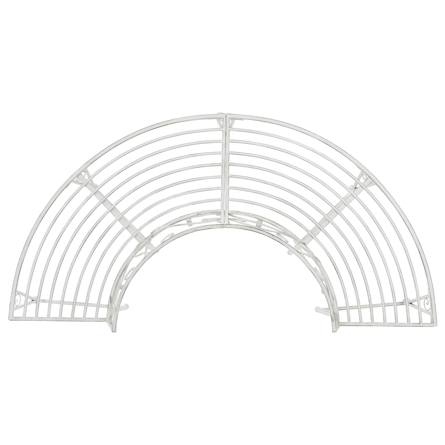 vidaXL Tree Bench 4-Seater 160 x 80 x 89 cm Steel Antique White