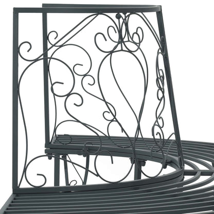 vidaXL Tree Bench 4-Seater 160 x 80 x 89 cm Steel Silver Grey
