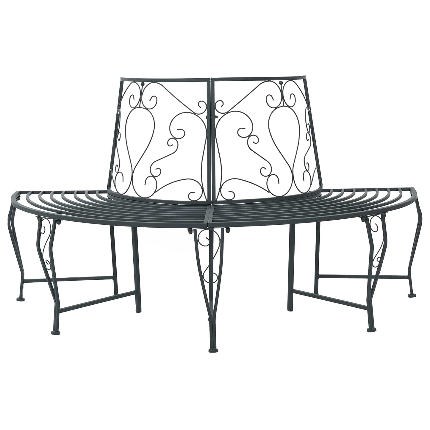 vidaXL Tree Bench 4-Seater 160 x 80 x 89 cm Steel Silver Grey