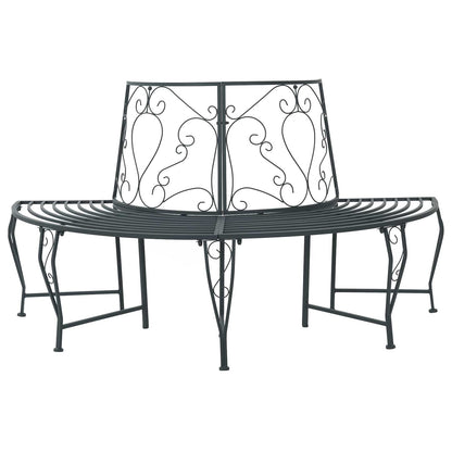 vidaXL Tree Bench 4-Seater 160 x 80 x 89 cm Steel Silver Grey