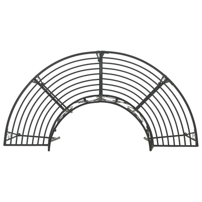 vidaXL Tree Bench 4-Seater 160 x 80 x 89 cm Steel Black Half-round