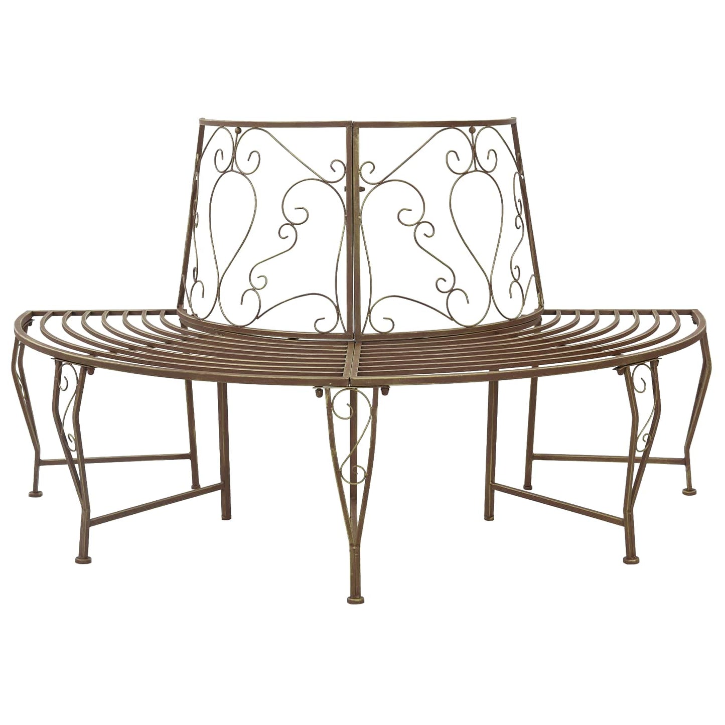 vidaXL Tree Bench 4-Seater 160 x 80 x 89 cm Steel Antique Brown