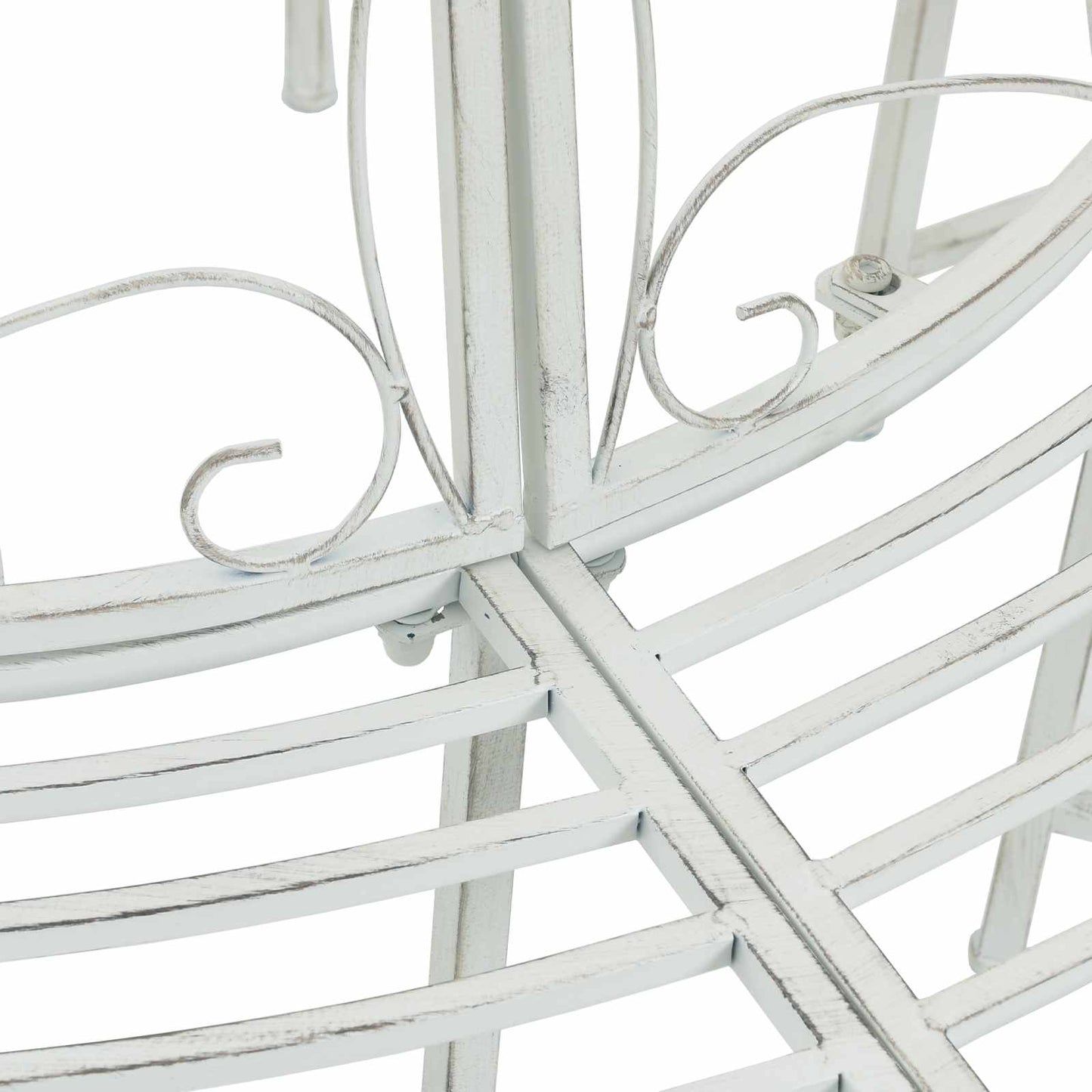 vidaXL Tree Bench 8-Seater Ø 160 x 89 cm Steel Antique White Round