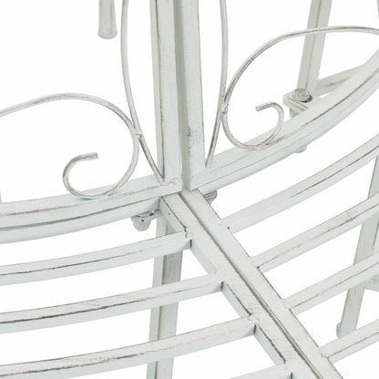 vidaXL Tree Bench 8-Seater Ø 160 x 89 cm Steel Antique White Round