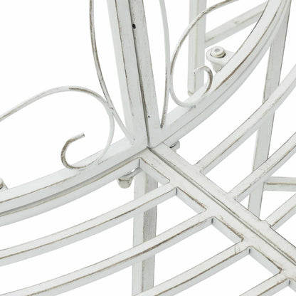 vidaXL Tree Bench 4-Seater 160 x 80 x 89 cm Steel Antique White