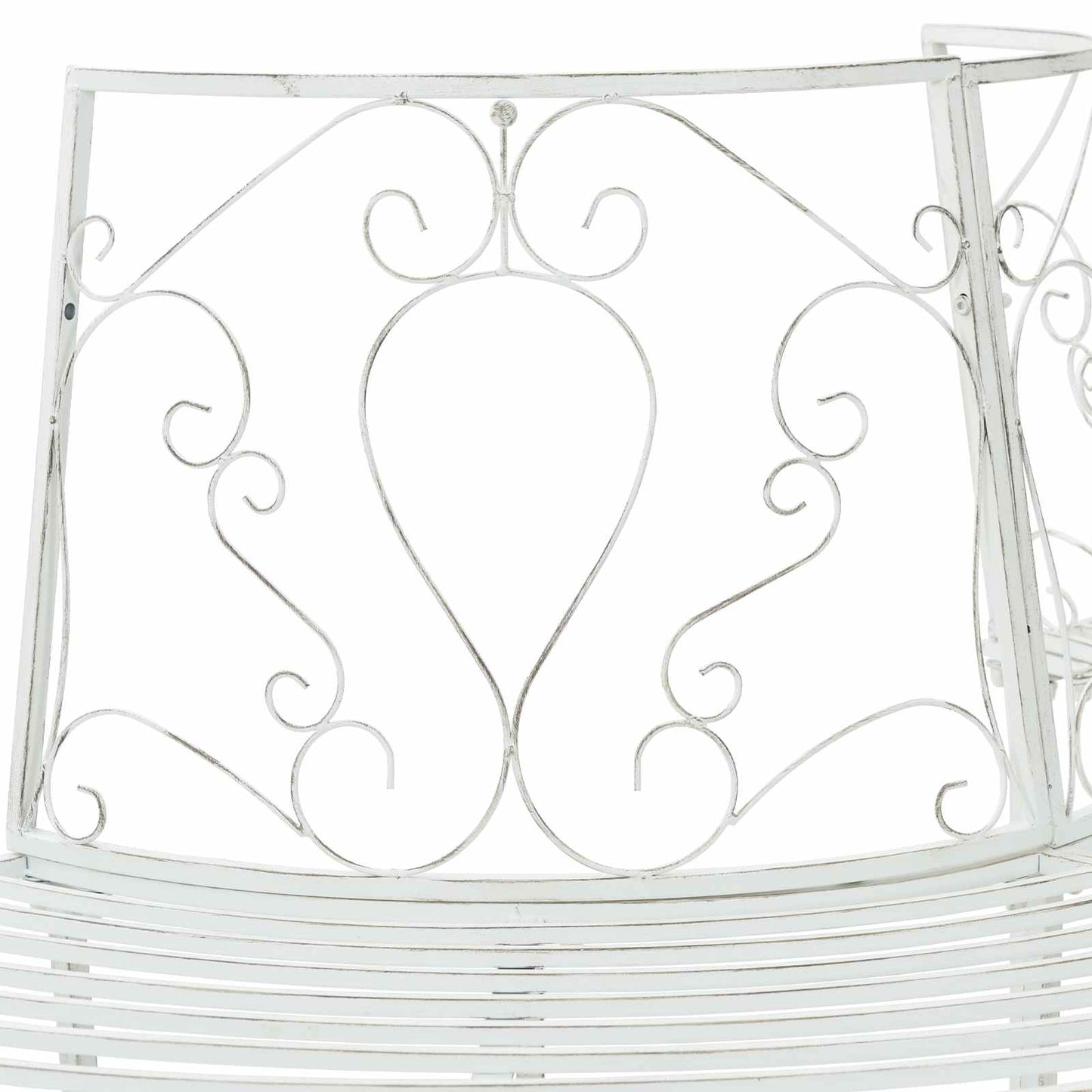 vidaXL Tree Bench 4-Seater 160 x 80 x 89 cm Steel Antique White