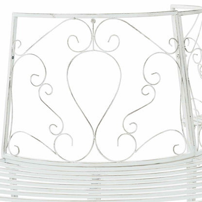 vidaXL Tree Bench 4-Seater 160 x 80 x 89 cm Steel Antique White