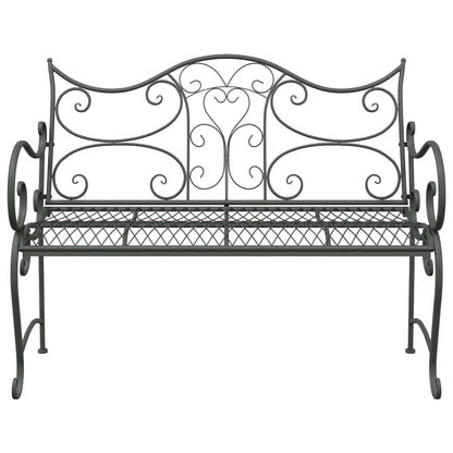 vidaXL Garden Bench 2-Seater 114 x 56.5 x 90 cm Steel Silver Grey